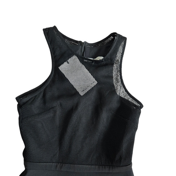 NWT Camilla and Marc Black Dress A-Line Mini Size 2 Scuba Net Top Night Out - Picture 12 of 16